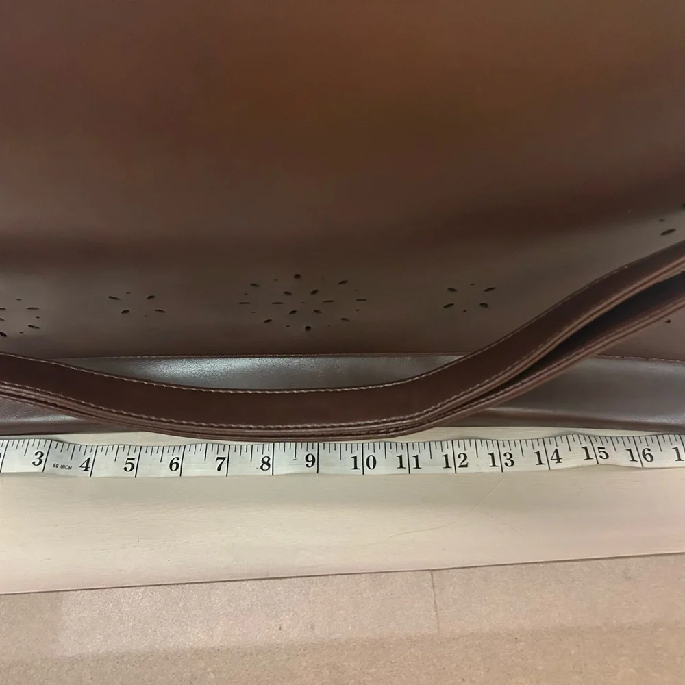 Walasa Brown Leather Briefcase with Structured Design and Top Handle